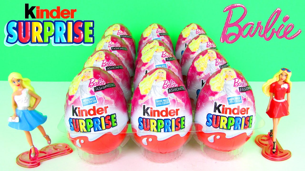 12 Kinder Surprise Barbie Fashionistas Toy Eggs Opening & Kids Toy ...