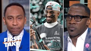 FIRST TAKE | Stephen A. \u0026 Shannon STRONG reacts Eagles blow out Chiefs 40-22 to win Super Bowl LIX