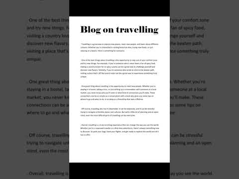 Travel Blog