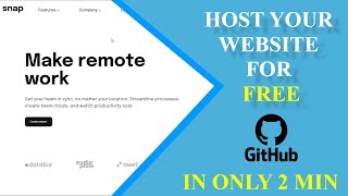 Host Website for FREE on GitHub in 2 Minute Only #github