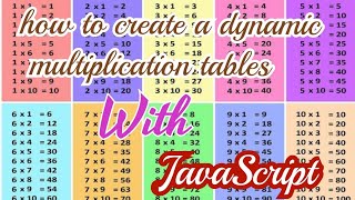 How to create a dynamic multiplication table using only javascript and HTML