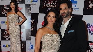 HOT Sunny Leone With Husband Daniel Weber At Big Zee Entertainment Awards 2017 Red Carpet
