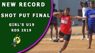 New Record - Shot Put final - Girls U19 - 62nd Tamilnadu State Schools Athletic Meet 2019 Thottiyam