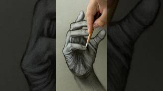 Step by Step Realistic HAND Drawing! #shorts #drawing