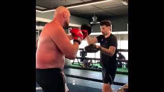 TYSON FURY HAMMERS THE PADS, TRAINING FOR DILLIAN WHYTE IN DUBAI