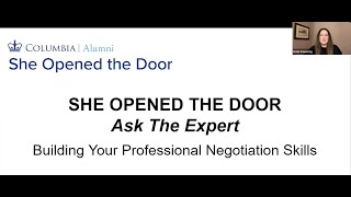 She Opened the Door: Ask the Expert | Building Professional Negotiation Skills