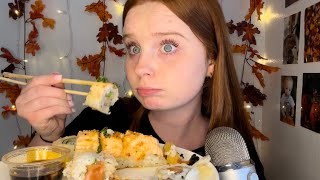 ASMR Sushi Mukbang | eat lunch with me🍱