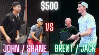 4.5 | $500 SPLIT AGE (👶🏼👴🏼) $MONEYBALL$ | John/Shane VS Brent/Jack | Stacks Pickleball |