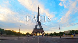 Paris Morning Walk 🇫🇷 4K |  Eiffel Tower, Pont Alexandre III, Place de la Concorde