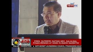 Pres. Duterte: Dating Sec. Salalima, pinag-resign at hindi kusang nagbitiw
