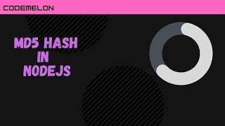 MD5 Hash in NodeJs || Quick & Easy for beginners #nodejs #hashing #codemelon