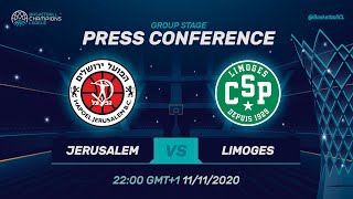 Hapoel Jerusalem v Limoges CSP - Press Conference | Basketball Champions League 2020/21