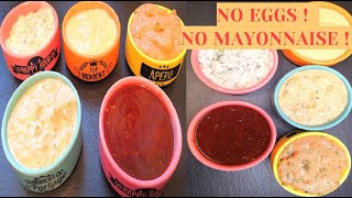 Faire 6 Sauces SANS Oeufs /Eggless Sauces Recipes /6 صلصات بدون بيض بدون مايونيز للمشاوي والسنويتشات