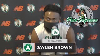 Jaylen Brown Says Celtics Have "Grown Offensively“ | Celtics vs Kings Shootaround Interview
