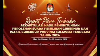 HARI KE-2  I RAPAT REKAPITULASI HASIL PERHITUNGAN PEROLEHAN SUARA,  KPU PROV. SULAWESI TENGGARA