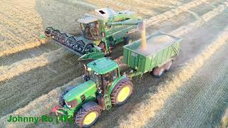 Gerste dreschen und Abfahren 2018 Teil 2 mit John Deere 2266 Extra, John Deere 7530 [4K]