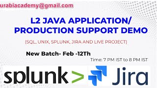 L2 JAVA APPLICATION/PRODUCTION SUPPORT Training DEMO #splunk #sql #Java#jira #l2