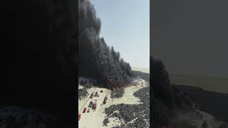 Kuwait's largest abandoned tire fire burns! #Scenery #Tourism #shorts