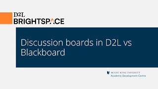 Discussion boards in D2L vs Blackboard