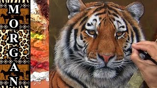 How to paint fur - How to Paint a Tiger -  Jason Morgan wildlife art