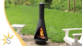 Sunnydaze Outdoor Wood-Burning Open-Access Chiminea with Poker - 56-Inch-KF-614