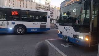 両備バス　三菱ふそう・エアロスター　F1009  中庄駅行き　岡山駅5番乗り場にて