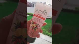 Biotique fruit brightening face wash mini review #biotique #youtubeshorts #shorts #facewash