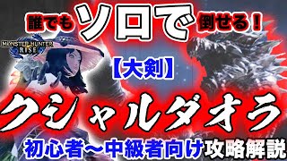 【MHRise】初心者応援！誰でもソロで倒せる！クシャルダオラ攻略解説【大剣使い】【Monster Hunter Rise】