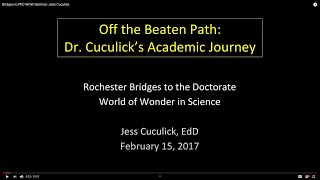 Bridges to PhD WOW Seminar:  Jess Cuculick