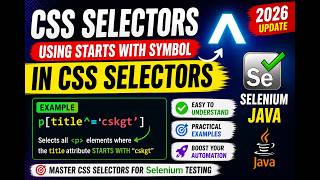 129. Using starts with symbol ^ in CSS Selectors (Selenium Java 2026)