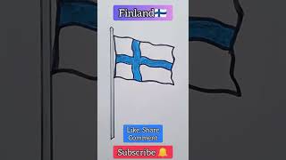 Blue cross flag || Suomen lippu || Finland flag #shorts