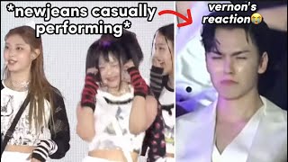 Seventeen Vernon's Reaction to NEWJEANS...