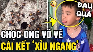 Nghịch dại chọc 'ONG VÒ VẼ', cậu nhóc nhấn 'CÁI KẾT' môi to như quả chanh | Tin 5s