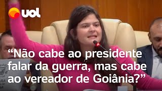 Lula e Israel: Vereadora de Goiânia rebate colega e questiona: 'Cabe ao vereador falar da guerra?'