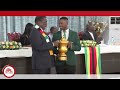 President Mnangagwa dance with the Sables