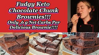 The Best Keto Fudgy Chocolate Brownie Recipe | No Nuts!!