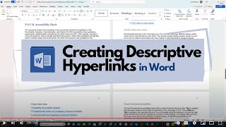 Creating Descriptive Hyperlinks in Microsoft Word