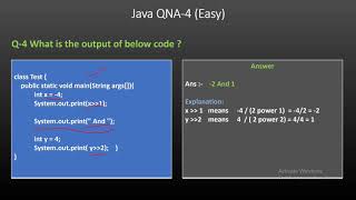 Java QNA- 4 Bitwise Shift Operator based Java Interview Question Answers