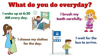 Talk about Daily Routines Sentences | Simple Present Tense | Basic English Sentences