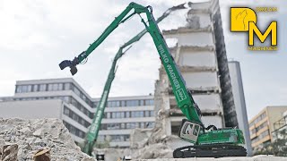 ABBRUCH HOCHHAUS LIEBHERR 954C LONGFRONT BAGGER BAUSTELLE OLYMPUS #6 SCHWERTRANSPORT DREAM MACHINES