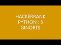 HACKERRANK(PYTHON3)|GINORTS