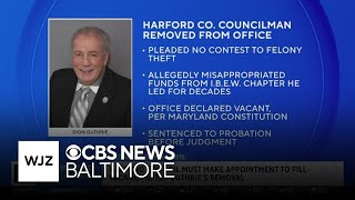 Harford County councilman removed after theft plea