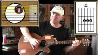 Three Little Birds - Bob Marley - Acoustic Guitar Lesson (easy-ish) - (detune by 1 fret)