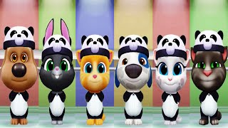 My Talking Tom Friends - Unlock Panda Hat vs Panda Onesie (iOs, Android,Gameplay #768)