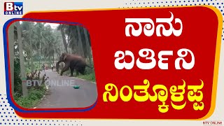 RAMANAGARA : ಜನರನ್ನು ಕಂಡು ಓಡಿಸಿಕೊಂಡು ಹೋದ ಗಜರಾಜ.! | ELEPHANT | RUN | PEOPLE |