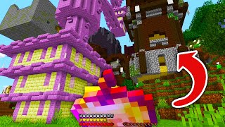 なにか食べると建造物が出現するマインクラフト