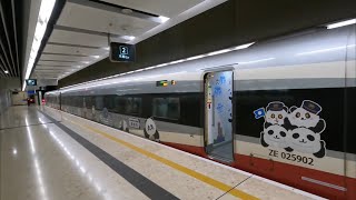 廣深港高鐵動感號 CRH380A-0259 駛離深圳北站及駛入香港西九龍站 (高鐵「香港熊貓專列」)