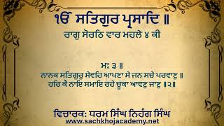 15 of 29 Sorathi Kee Vaar M4 ਸਲੋਕੁ ਮਃ ੩ ॥ ਨਾਨਕ ਨਾਮੁ ਨ ਚੇਤਨੀ ਅਗਿਆਨੀ ਅੰਧੁਲੇ ਅਵਰੇ ਕਰਮ ਕਮਾਹਿ ॥