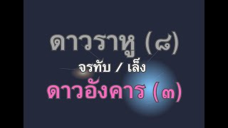 ดาวราหู (๘) จรทับ / เล็ง  ดาวอังคาร (๓) ตั้งแต่ 5 พค 68 - 22 พย 69