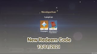 New Redeem Code, 13 Januari 2021 - Genshin Impact